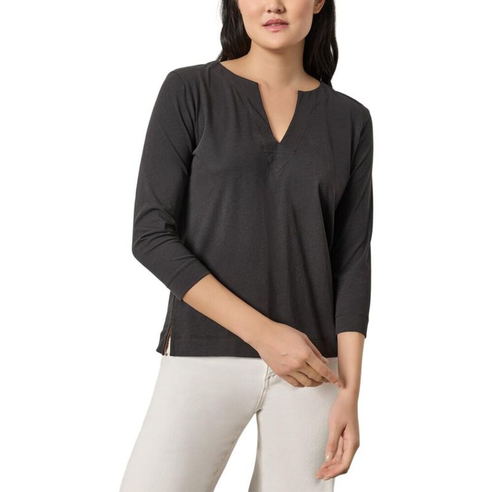 Lilla P Womens Side Split Neck Top